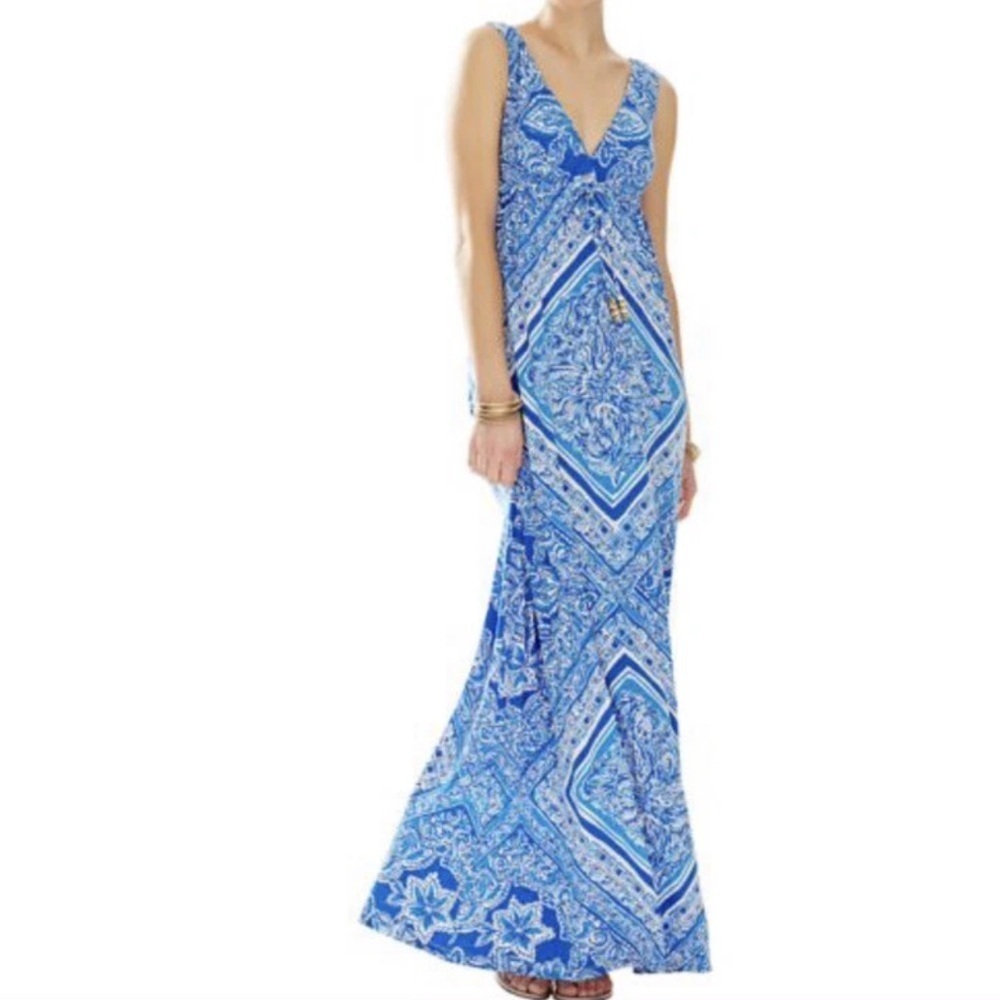 Lilly Pulitzer Tang Flocking Fabulous Serena Maxi Dress M - Picture 6 of 8